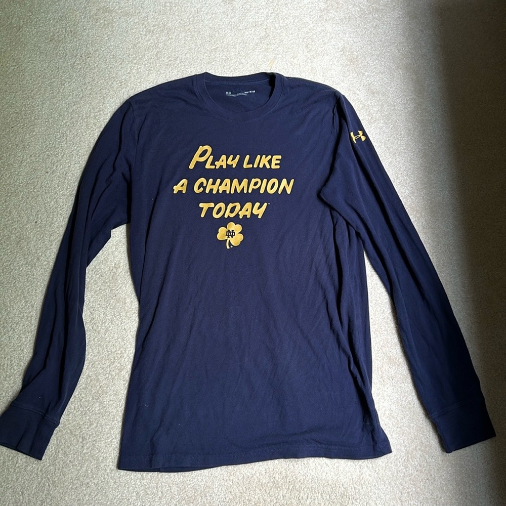 Notre Dame Fighting Irish “Play Like a Champion Today” Men’s Long Sleeve T-Shirt